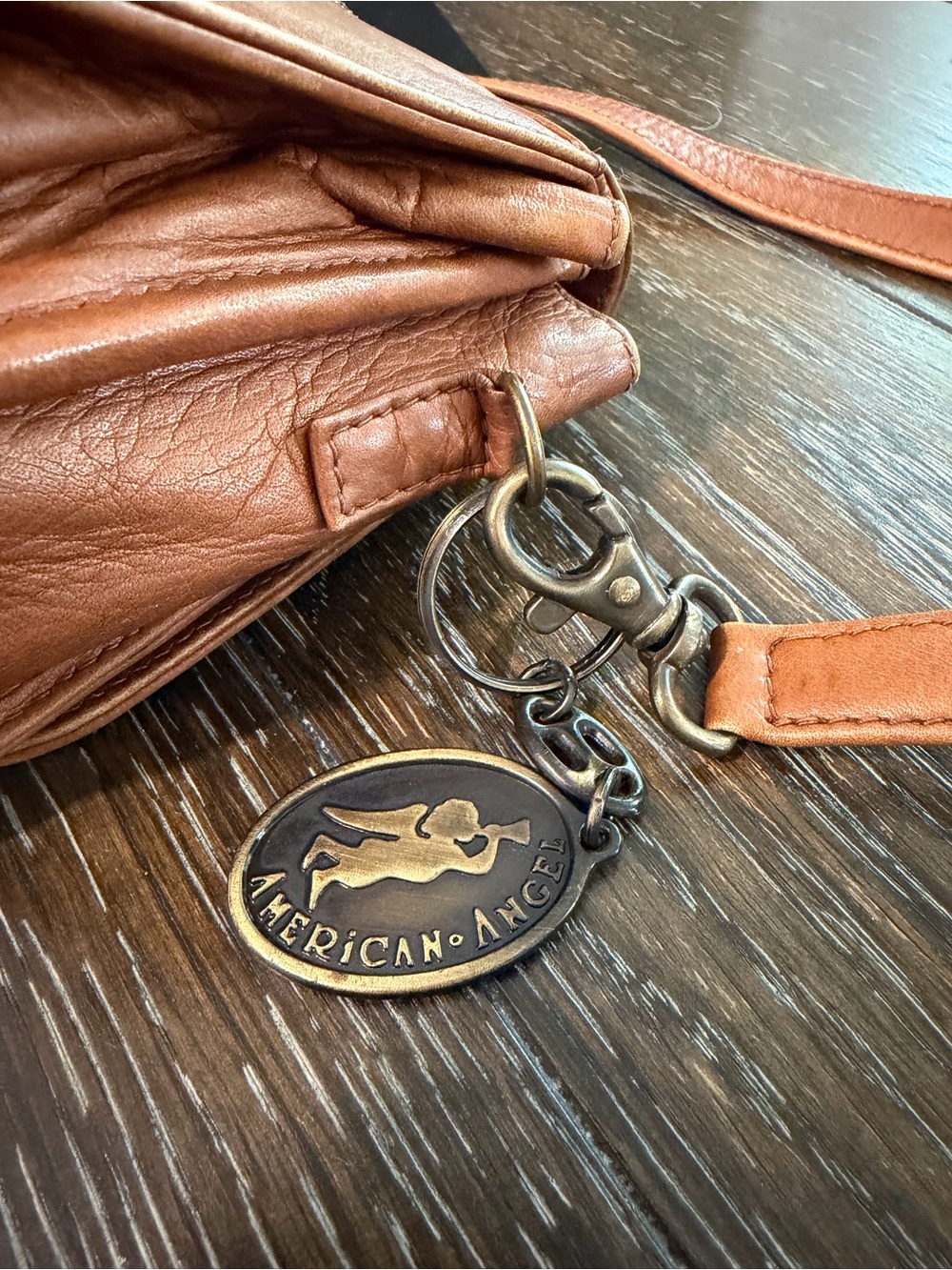 American Angel Camel Leather Shoulder Crossbody Bag - Picture 3 of 9
